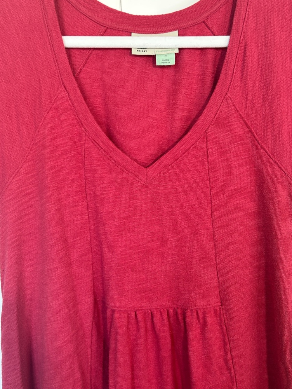 Casual Red V-Neck Tiered Mini Dress - Picture 6 of 10